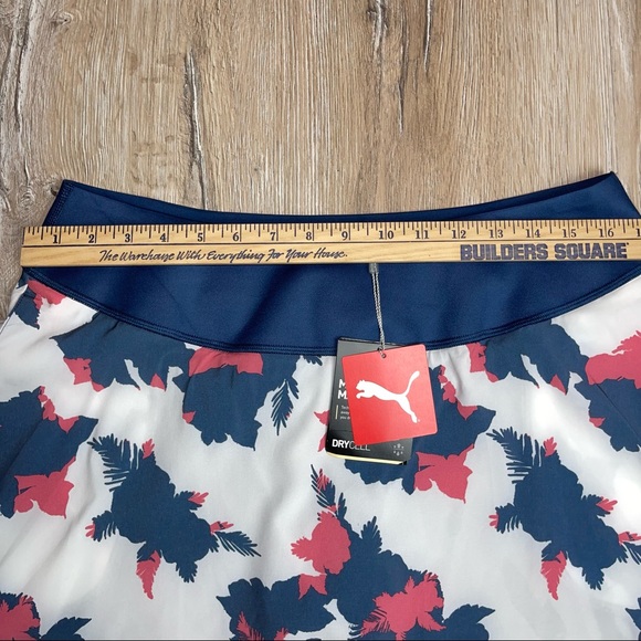 PUMA A Line Women's Size XL PWRSHAPE Floral Golf Skirt Dark Denim 18 Inch Sports - Picture 10 of 10